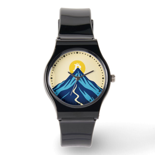 Bitcoin Rising (Style: Bright) Horloge (Voorkant)