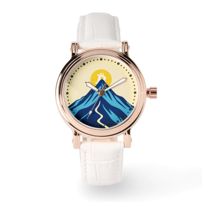 Bitcoin Rising (Style: Bright) Horloge (Voorkant)