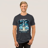 Bitcoin Rocket Crypto BTC Meme Tri-Blend Shirt (Voorkant volledig)