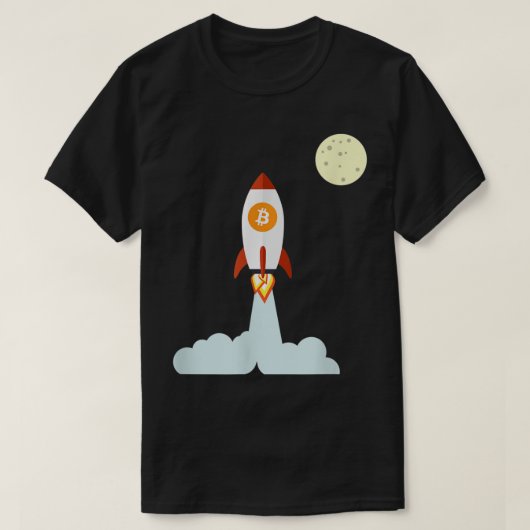 Bitcoin Rocket To The Moon Design T-shirt (Design voorkant)