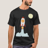Bitcoin Rocket To The Moon Design T-shirt (Voorkant)