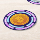 BITCOIN RONDE KARTONNEN ONDERZETTER (Gebogen)