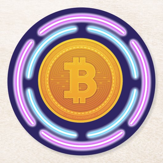 BITCOIN RONDE KARTONNEN ONDERZETTER (Voorkant)