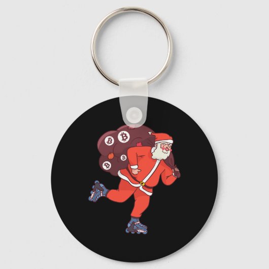 Bitcoin Santa Claus Cryptocurrency Santa Crypto In Sleutelhanger (Voorkant)