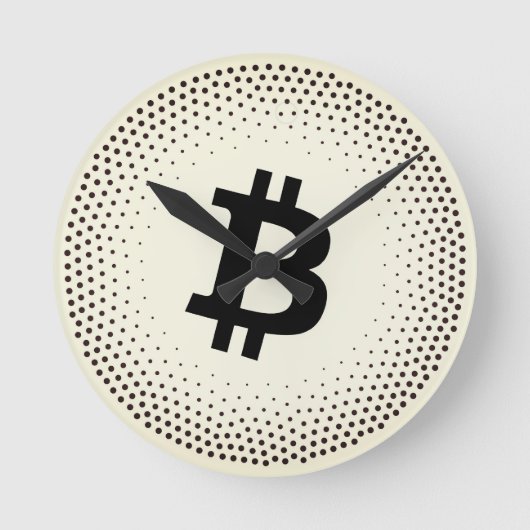 Bitcoin Sat Stippen Ronde Klok (Voorkant)