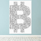 Bitcoin Simple Canvas Afdruk (Insitu (Houten vloer))