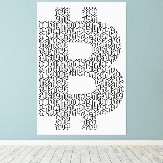 Bitcoin Simple Canvas Afdruk (Insitu (Houten vloer))