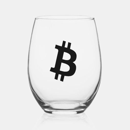 Bitcoin Simple Wijnglas Zonder Voet (Voorkant)