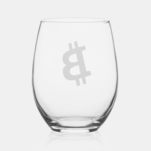 Bitcoin Simple Wijnglas Zonder Voet (Achterkant)