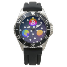 Bitcoin Solar Space Designer (kleurrijk) horloge