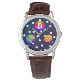 Bitcoin Solar Space Designer (kleurrijk) horloge