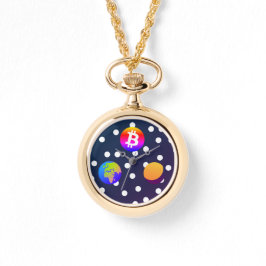 Bitcoin Solar Space Designer (kleurrijk) horloge