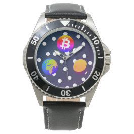 Bitcoin Solar Space Designer (kleurrijk) horloge