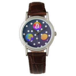 Bitcoin Solar Space Designer (kleurrijk) horloge