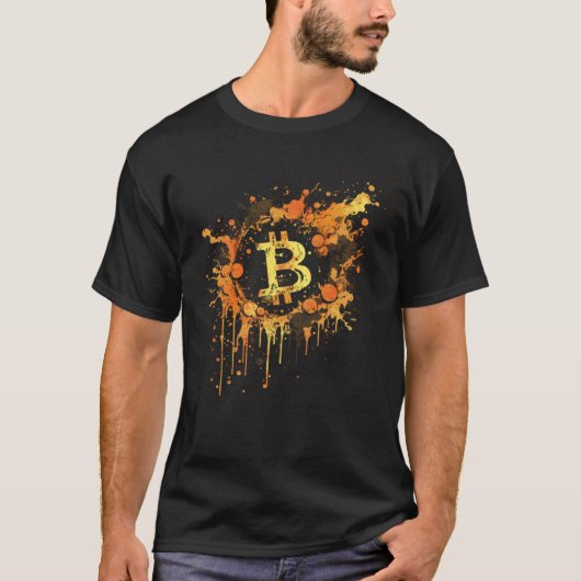 Bitcoin Splash BTC Coin Crypto Cryptocurre T-shirt (Voorkant)