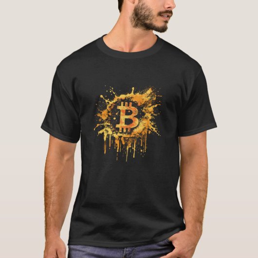 Bitcoin Splash BTC Coin Crypto Cryptocurre T-shirt (Voorkant)
