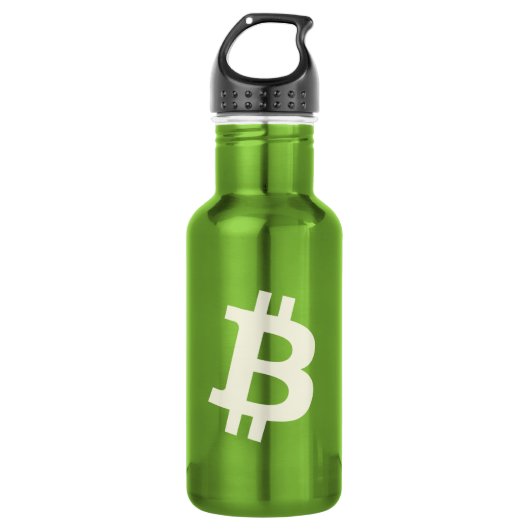 Bitcoin Standaard ₿ (Groen) Waterfles (Voorkant)
