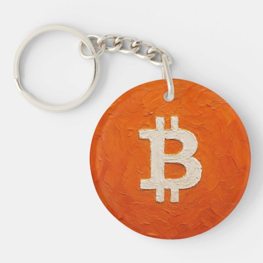 Bitcoin Standaard (Olie, Stijl: 2) Sleutelhanger (Voorkant)