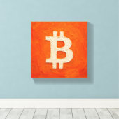 Bitcoin Standaard (Olie, Stijl: 3) Canvas Afdruk (Insitu (Houten vloer))