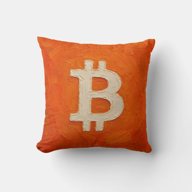 Bitcoin Standaard (Olie, Stijl: 3) Kussen (Voorkant)
