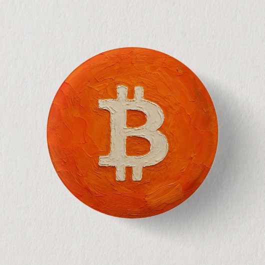Bitcoin Standaard (Olie, Stijl: 3) Ronde Button 3,2 Cm (Voorkant)