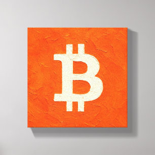 Bitcoin Standaard (Olie, Stijl: 4) Canvas Afdruk