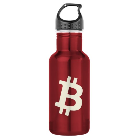 Bitcoin Standaard ₿ (Rood) Waterfles (Voorkant)