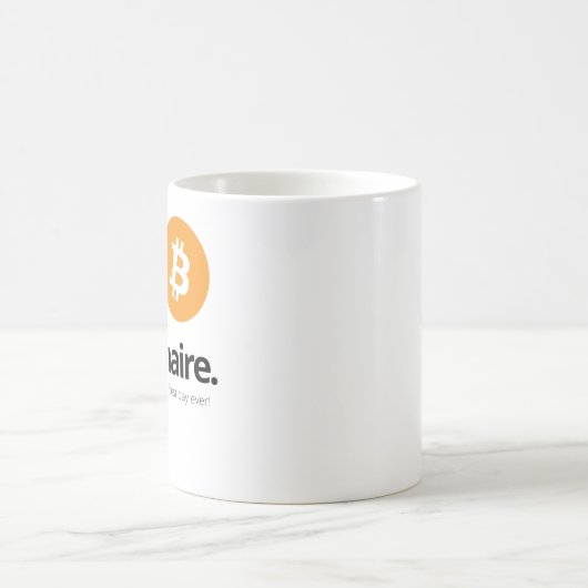 Bitcoin stelt zich de beste dag ooit voor koffiemok (Center)