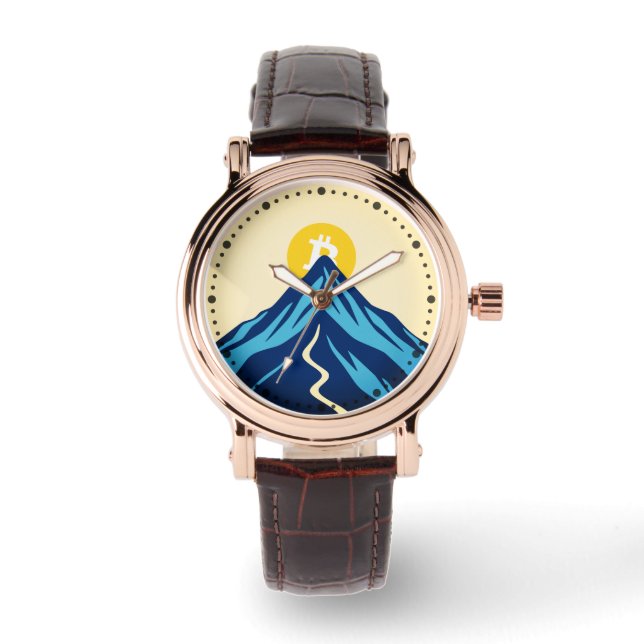 Bitcoin stijgt (stijl: helder) horloge (Voorkant)