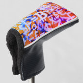 Bitcoin-straatkunst (oranje schilderij nr. 2) golfheadcover (3/4 voorkant)