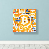 Bitcoin-straatkunst (oranje schilderij nr. 3) canvas afdruk (Insitu (Houten vloer))
