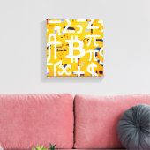 Bitcoin-straatkunst (oranje schilderij nr. 4) canvas afdruk (Insitu (Woonkamer))