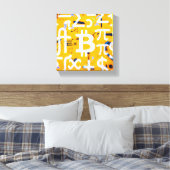 Bitcoin-straatkunst (oranje schilderij nr. 4) canvas afdruk (Insitu (Slaapkamer))