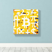 Bitcoin-straatkunst (oranje schilderij nr. 4) canvas afdruk (Insitu (Houten vloer))