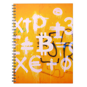 Bitcoin-straatkunst (oranje schilderij nr. 5) notitieboek