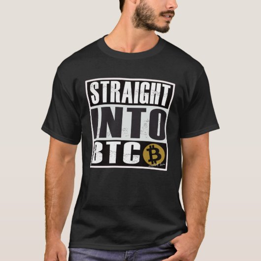Bitcoin  Straight Outta into BTC Blockchain T-shirt (Voorkant)
