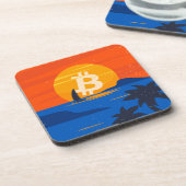 Bitcoin Strand Bier Onderzetter (Linkerzijde)