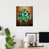 Bitcoin Street Art Poster – Colorful Graffiti Desi (Thuiskantoor)