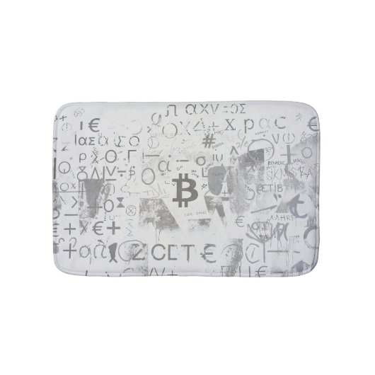 Bitcoin Street Art (Wit Schilderij Nr. 3) Badmat (Voorkant)