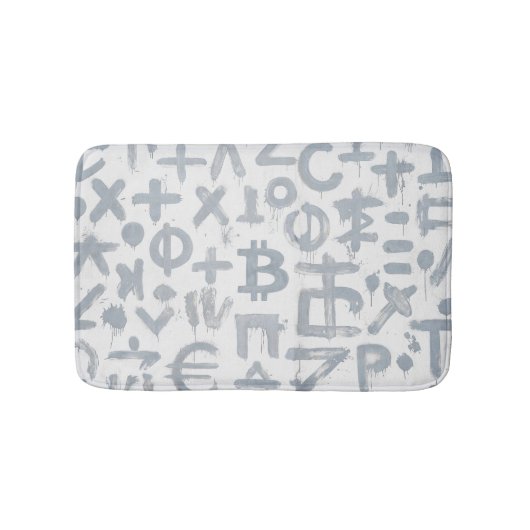 Bitcoin Street Art (Wit Schilderij Nr. 4) Badmat (Voorkant)