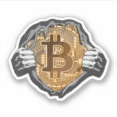 Bitcoin Super Hero Sticker (Voorkant)