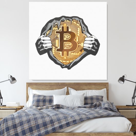 Bitcoin Superheld Canvas Afdruk (Insitu (Slaapkamer))