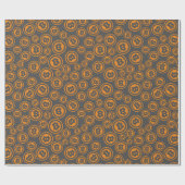 Bitcoin symboliseert Sinaasappel en grijs Cadeaupapier (Vlak)