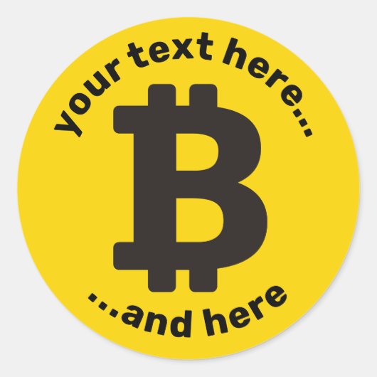 Bitcoin-teken Ronde Sticker (Voorkant)