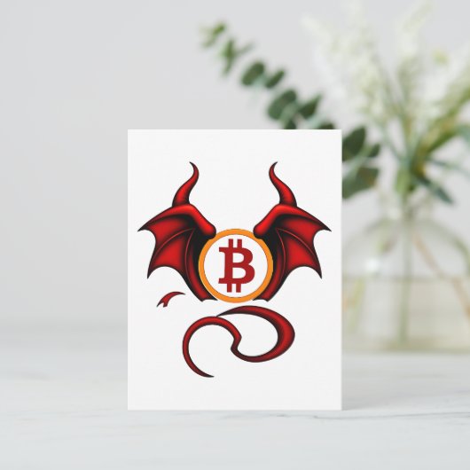Bitcoin Teufel Briefkaart (Staand voorkant)