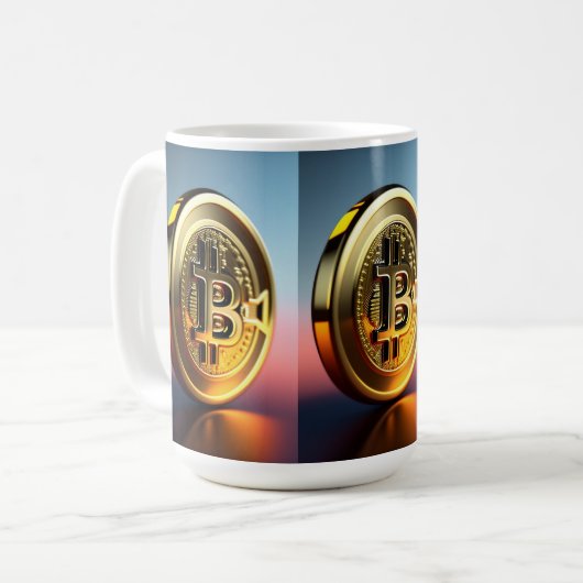 Bitcoin Theme Drink Mok (Voorkant links)