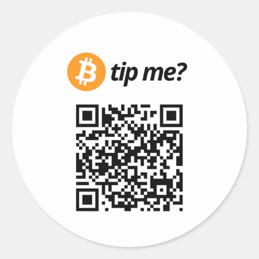 Bitcoin tip voor mij? ronde sticker (Voorkant)