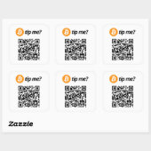 Bitcoin tip voor mij? vierkante sticker (Vel)