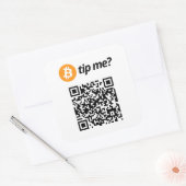 Bitcoin tip voor mij? vierkante sticker (Envelop)