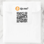 Bitcoin tip voor mij? vierkante sticker (Tas)